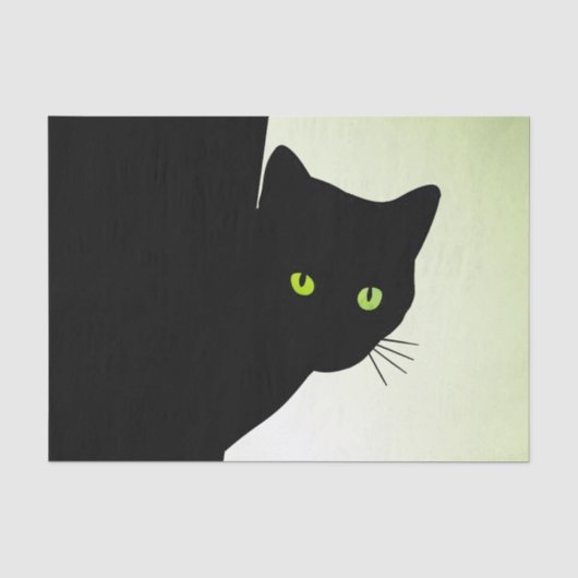 Groene zwarte kleurstofkat tissuepapier (Voorkant)