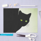 Groene zwarte kleurstofkat tissuepapier (Craft)