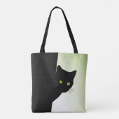 Groene zwarte kleurstofkat tote bag (Achterkant)