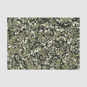 Groene Zwarte Koele Camouflagepatroonprint Tissuepapier