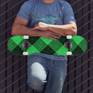 Groene Zwarte Kruisraster Buffalo Check Persoonlijk Skateboard