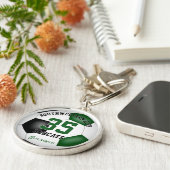 Groene zwarte meisjes jongens sport voetbal trui n sleutelhanger (Zijkant)