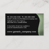 Groene zwarte metalen kijkcurve visitekaartje (Achterkant)