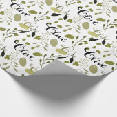 Groene Zwarte Olijven Bruidsdouche Cadeaupapier (Hoek)
