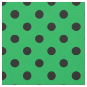 Groene Zwarte Polka Dots Textiel Stof (Close Up)