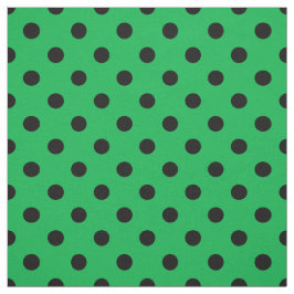 Groene Zwarte Polka Dots Textiel Stof
