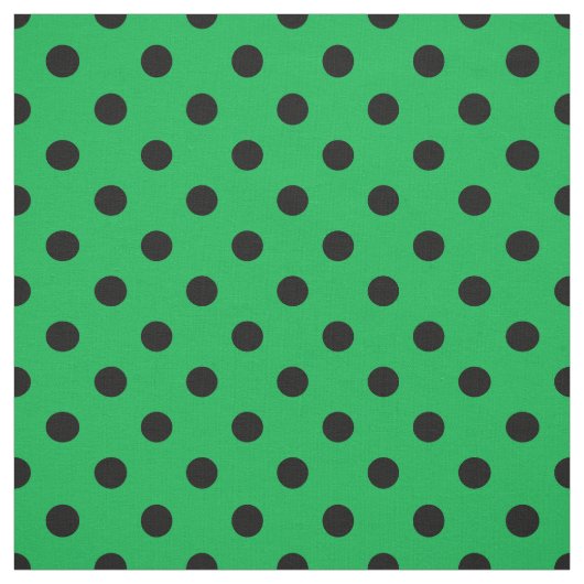 Groene Zwarte Polka Dots Textiel Stof (Swatch)