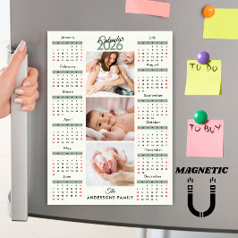 Groene Zwarte Rode 2026 Kalender Foto Collage Magn