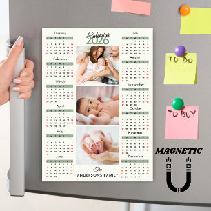 Groene Zwarte Rode 2026 Kalender Foto Collage Magn