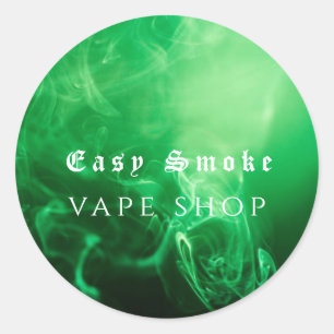 Groene Zwarte Rook Vape Winkel Bedrijf Ronde Sticker
