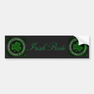 Groene/zwarte Shamrock St Patrick's Day Irish Prid Bumpersticker