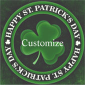 Groene/zwarte Shamrock St Patrick's Day Irish Prid Sticker (Voorkant)