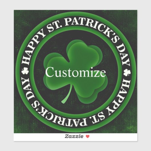 Groene/zwarte Shamrock St Patrick's Day Irish Prid Sticker (Vel)