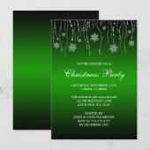 Groene Zwarte Sparkle Sneeuwvlokken Kerstfeest Kaart (Voorkant / Achterkant)