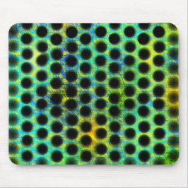 Groene, zwarte stippen die vormen genereren, schad muismat