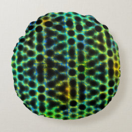 Groene, zwarte stippen die vormen genereren, schad rond kussen