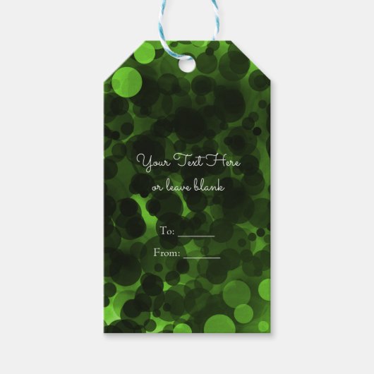 Groene & Zwarte Stippen Modern Chique Feest Aangep Cadeaulabel (Voorkant)