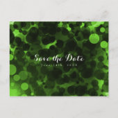 Groene & Zwarte Stippen Modern Feest Save the Date Aankondigingskaart (Voorkant)