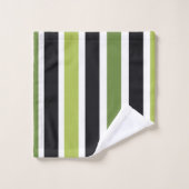 Groene Zwarte Strepen Bad Handdoek (Wasdoekje)