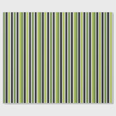 Groene Zwarte Strepen Cadeaupapier (Vlak)