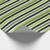 Groene Zwarte Strepen Cadeaupapier (Hoek)