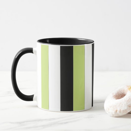 Groene Zwarte Strepen Mok (Met donut)