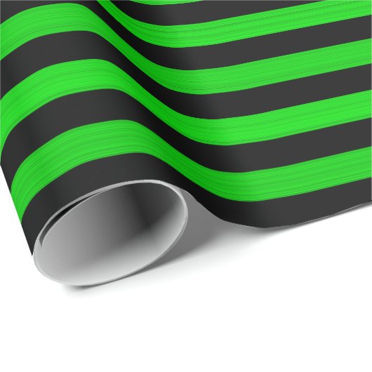 Groene zwarte strepen naadloos patroon cadeaupapier (Rol Hoek)