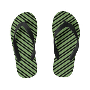 Groene Zwarte Strepen Naadloos Patroon Kinder Teenslippers
