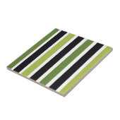 Groene Zwarte Strepen Tegeltje (Zijkant)