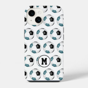 groene zwarte team sportkleuren voetbalballen iPhone 14 hoesje
