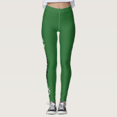 groene zwarte teamkleuren volleyballen met tekstbe leggings (Voorkant)