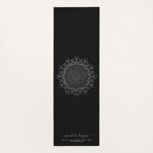 Groene zwarte twee zijkanten Mandala Yogamat (Achterkant)