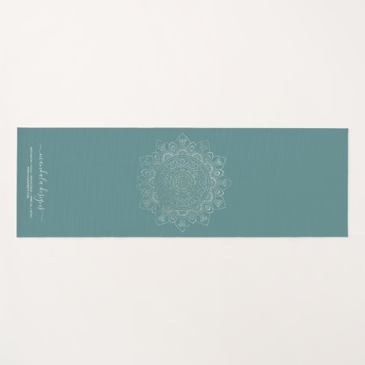 Groene zwarte twee zijkanten Mandala Yogamat (Voorkant (horizontaal))