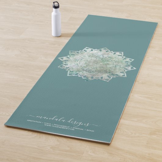 Groene zwarte tweezijdige Mandala Yogamat (In situ)