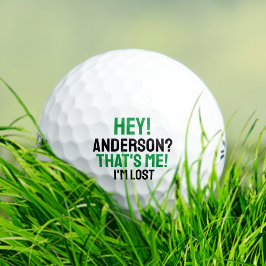 Groene Zwarte Typografie Grappige Verloren Golfbal Golfballen