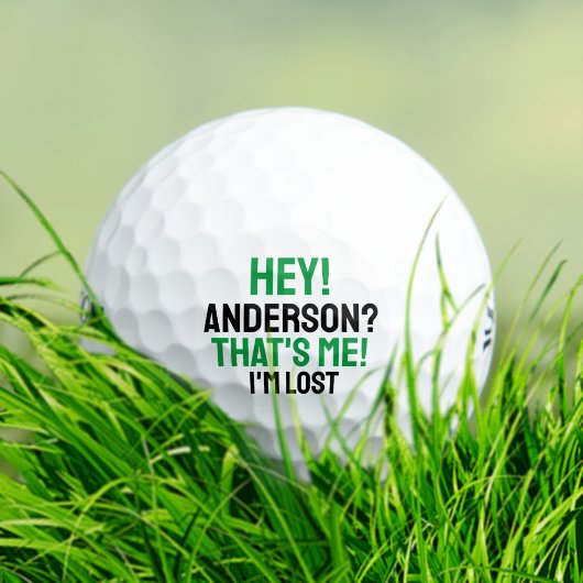 Groene Zwarte Typografie Grappige Verloren Golfbal Golfballen
