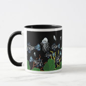 Groene zwarte vis Jellyfish Coral Mok (Links)