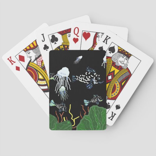 Groene zwarte viskreeftskaarten pokerkaarten (Achterkant)