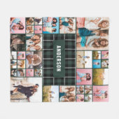 Groene zwarte vlecht moderne minimale pampas 34 fo fleece deken (Voorkant (Horizontaal))