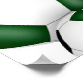 Groene zwarte voetbal jongens meisjes verjaardagsf poster (Hoek)