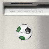 Groene zwarte voetbal thema aangepaste naam magneet (Insitu (Vaatwasser))