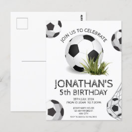 Groene Zwarte Voetbal Verjaardag  Briefkaart