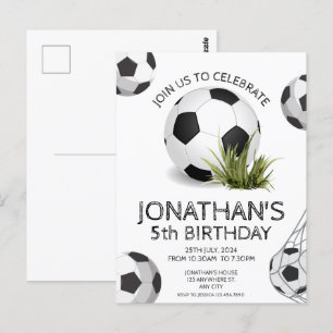 Groene Zwarte Voetbal Verjaardag Briefkaart