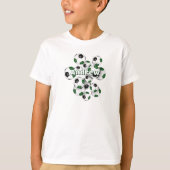 Groene zwarte voetballen kinder naam t-shirt (Voorkant)