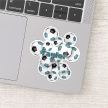 groene zwarte voetbalstickers met naam