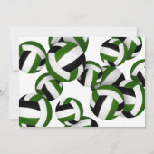 Groene zwarte volleyballen kinder sportverjaardags kaart (Achterkant)