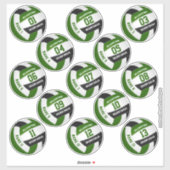groene zwarte volleybalplokleuren spelersnamen sticker (Vel)