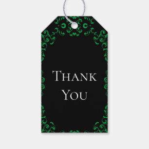 Groene Zwarte Wervelende Trouw Cadeaulabel