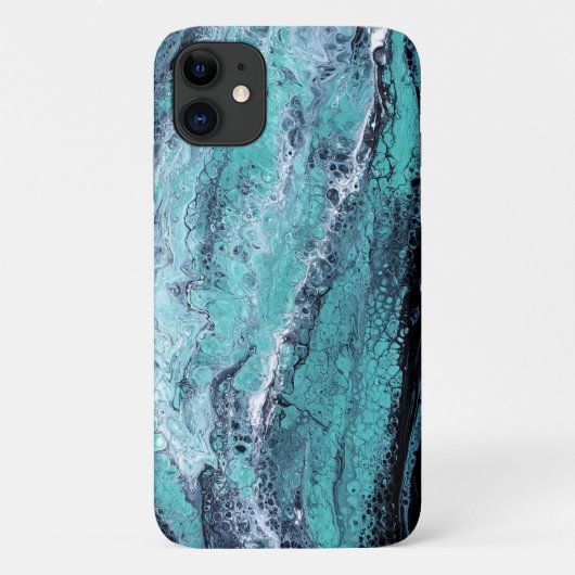 groene zwarte werveling Case-Mate iPhone case (Achterkant)