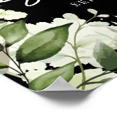 Groene Zwarte Witte Bruiloftsbruid Shower Welkomst Poster (Hoek)